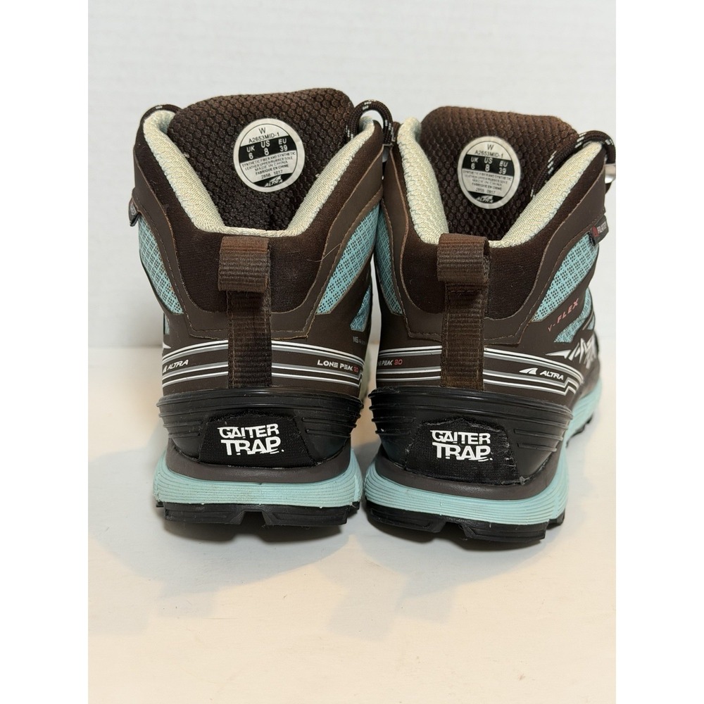 Women's Altra Lone Peak 3.0 V-Flex Gaiter Trap Zero Drop Shoes Black Blue Sz 8 - Picture 2 of 9